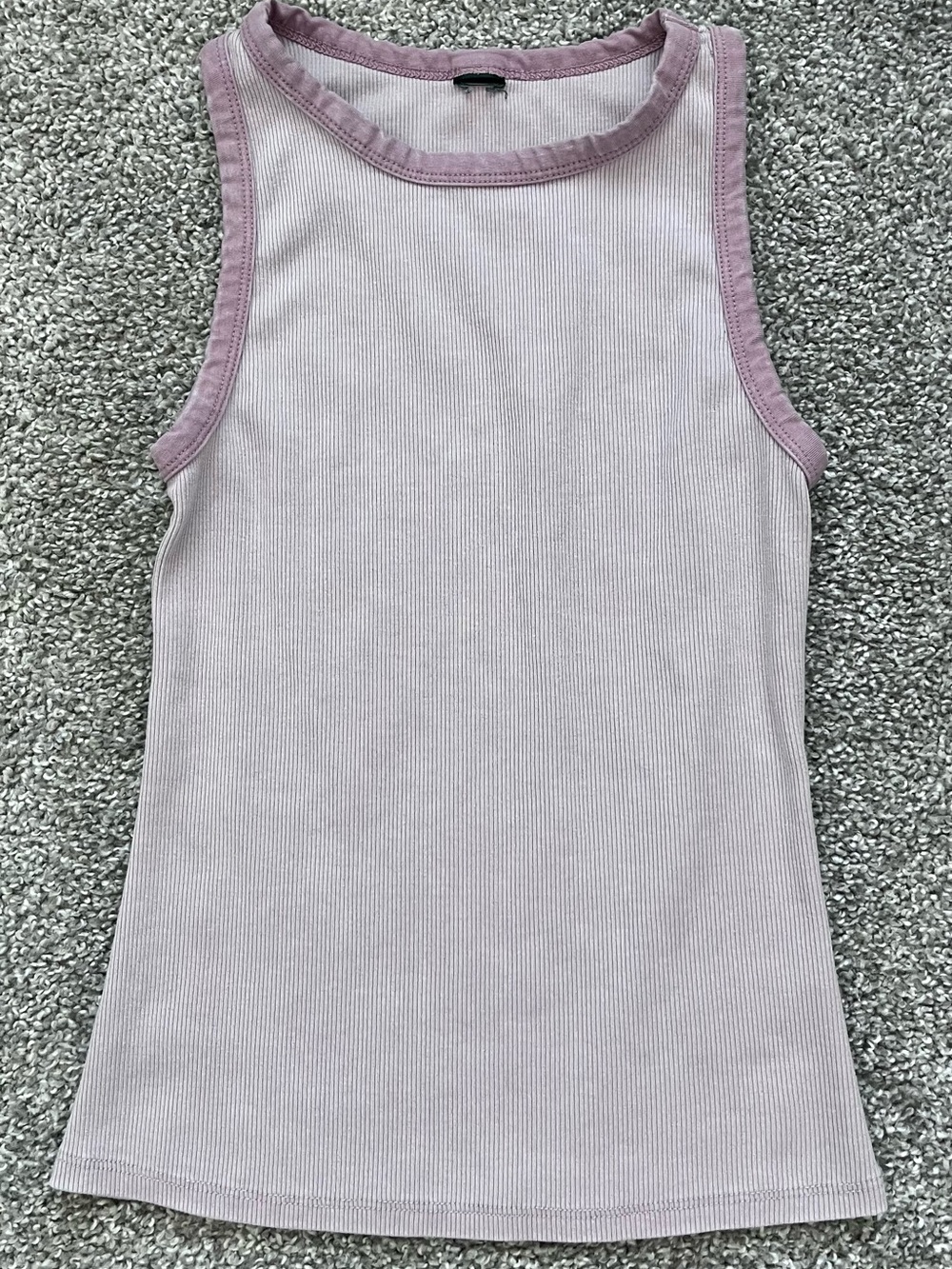 wild fable Lavender Ribbed Tank with Dusty Rose Trim